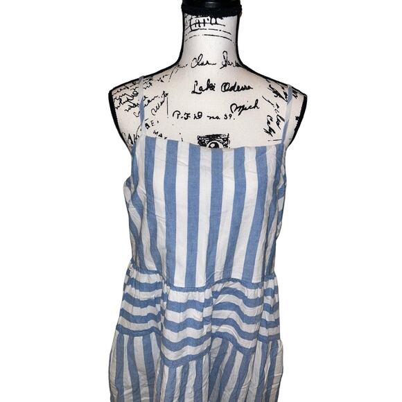 UNIVERSAL THREAD Women Size‎ XXL Blue/White Stripes Spaghetti Straps Maxi Dress - Picture 2 of 10